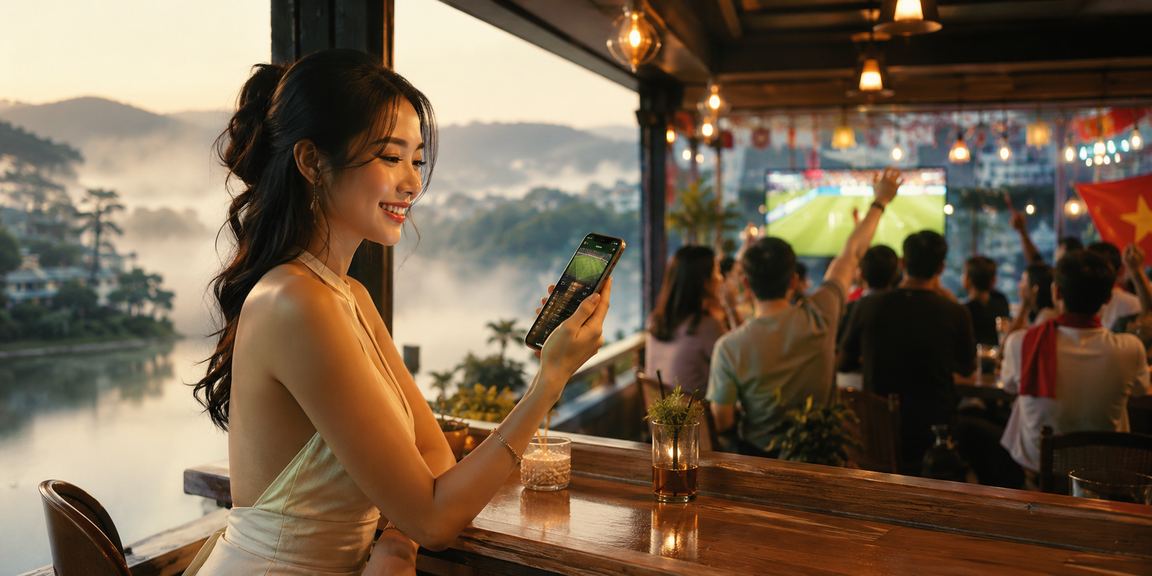 Người chơi Đà Lạt tham gia mobile casino trong không khí lễ hội đèn lồng